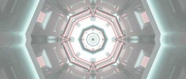 Neonový tunel oktagon vortex VJ Loop 21:9 ultra široký 60fps spořič obrazovky