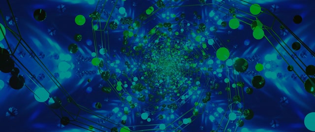 Neon Tunel Zelená Svítící Koule Vír VJLoops 2.39:1 Cinemascope 60fps Spořič obrazovky