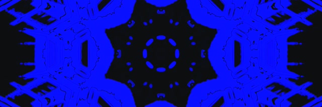 Modrý neonový tunel kaleidoskop spořič obrazovky 3:1 triple wide 60fps VJ loop
