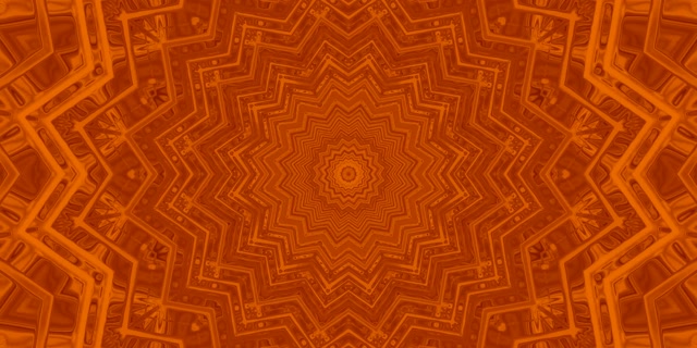 Oranžová Mandala Hvězda Neonový Tunel VJ Loop 2:1 Univisium 60fps Šetřič Obrazovky