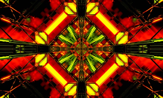 Neonový tunel kaleidoskop diamantový výbuch VJ Loop 5:3 Wide 60fps šetřič obrazovky