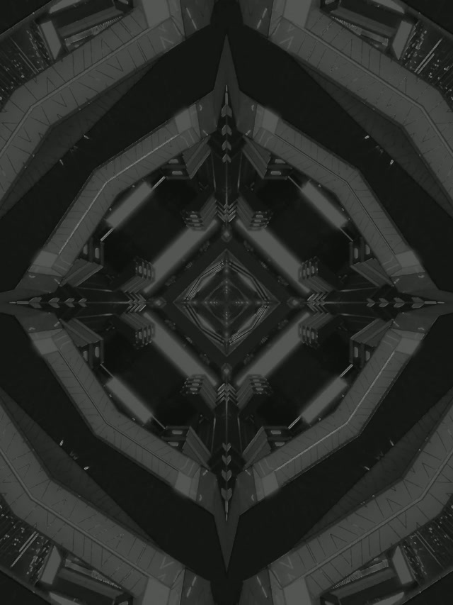 Neonový Tunel Tmavý Diamant Kaleidoskop VJ Loop 3:4 iPad Portrait 60fps Spořič
