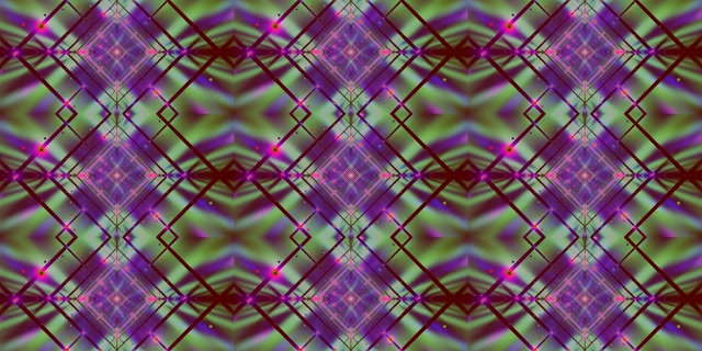 Neonový Tunel Kaleidoskop Diamant Mřížka 2:1 Univisium 60fps Spořič VJ Loop