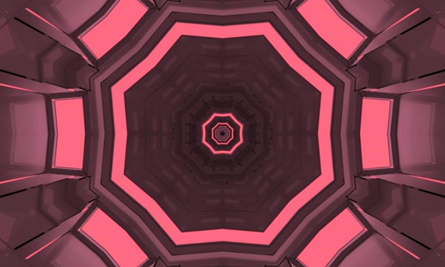 Neonový Tunel Osmiúhelník Vortex VJ Loop 5:3 Široký 60fps Spořič Obrazovky Růžová Červená