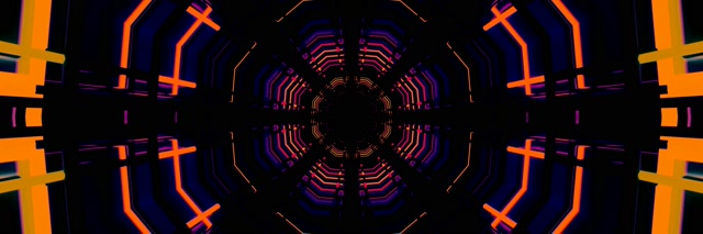 Neonový tunel oktagon mřížka VJ Loop 3:1 trojitá šířka 60fps spořič obrazovky