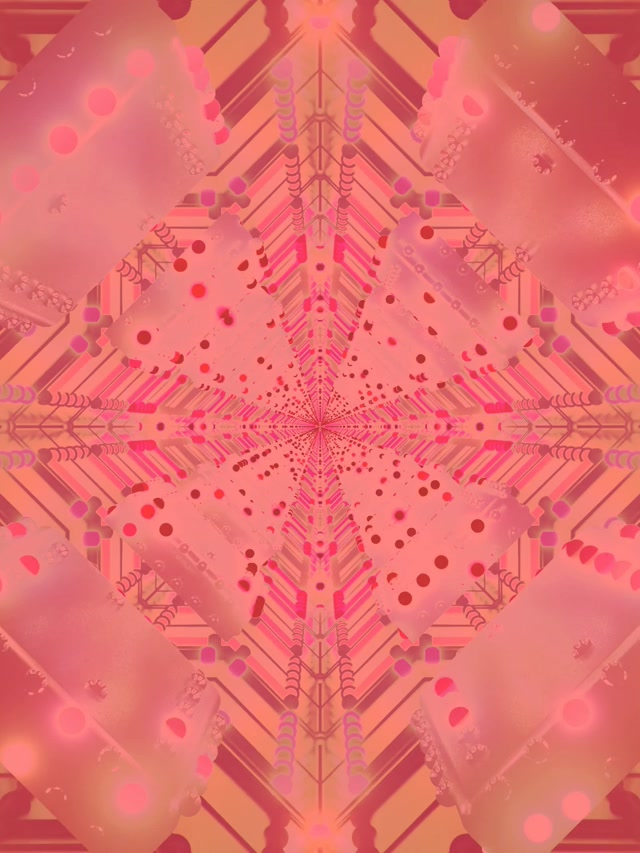 Neonový Tunel Růžový Kaleidoskop VJ Loop 3:4 iPad Portrait 60fps Spořič