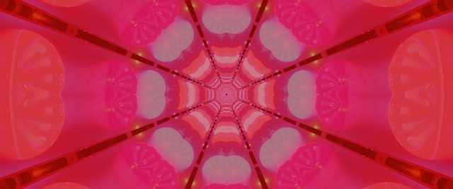 Neonový Tunel Červený Kaleidoskop Vj Loop 2.39:1 Cinemascope 60fps Spořič