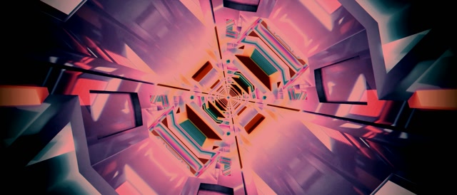 Neonový tunel oktagon vortex VJ Loop 21:9 ultra široký 60fps spořič obrazovky