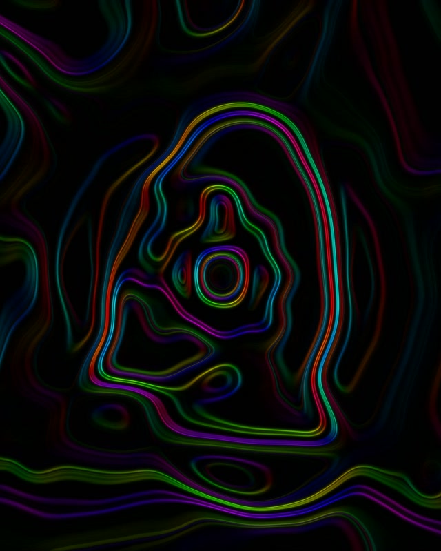 Neonový tunel Topografická vlna Loop | VJ Loop | 60fps 4:5 Instagram Spořič obrazovky