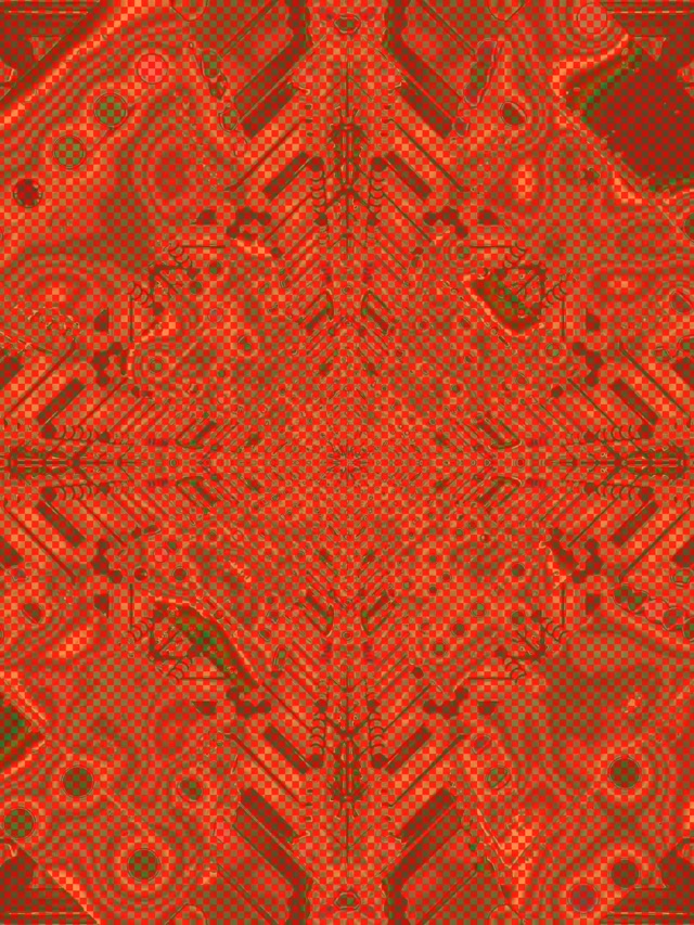 Červený obvod kaleidoskop neonový tunel VJ Loop 3:4 iPad Portrait 60fps spořič