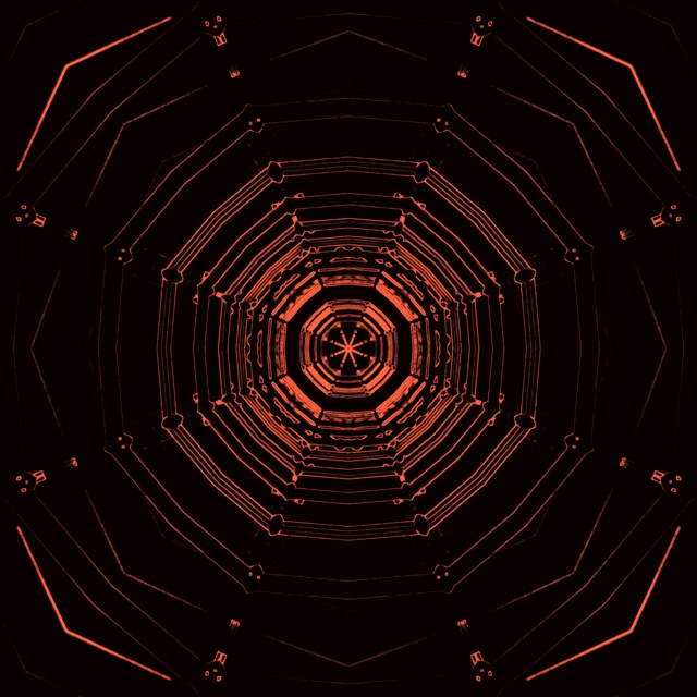 Červený Oktagon Neon Tunel VJLoops 1:1 Square 60fps Spořič obrazovky