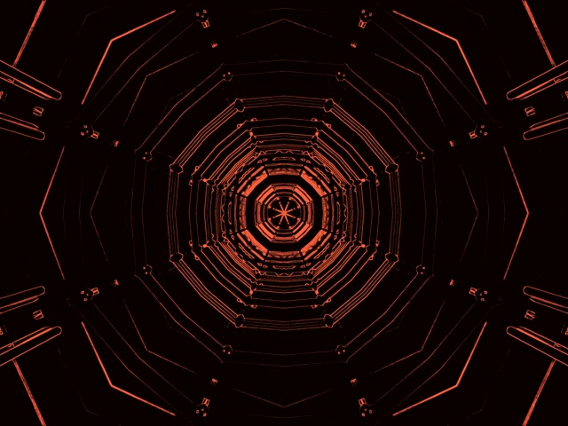 Červený Oktagon Neon Tunel VJLoops 4:3 Classic 60fps Spořič obrazovky