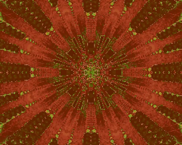 VJ Loop Neonový Tunel Červeno Zelený Fraktální Výbuch 5:4 Průmyslový 60fps Spořič