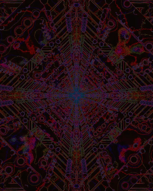 Neonový tunel tmavě červený obvod kaleidoskop VJ Loop 4:5 Instagram 60fps spořič