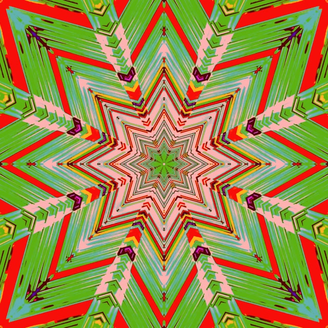 Neonový Tunel Hvězda Kaleidoskop VJLoops 1:1 Čtvercový 60fps Šetřič Obrazovky