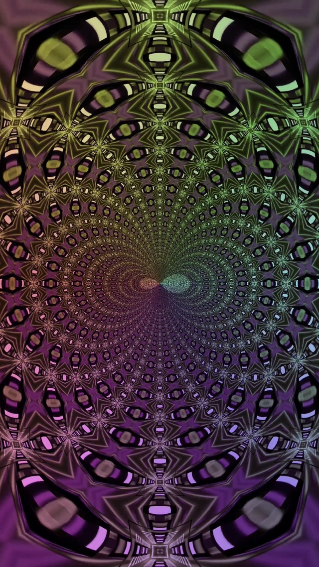 Neonový Tunel Fraktální Oko Kaleidoskop 9:16 Reels 60fps Spořič VJ Loop