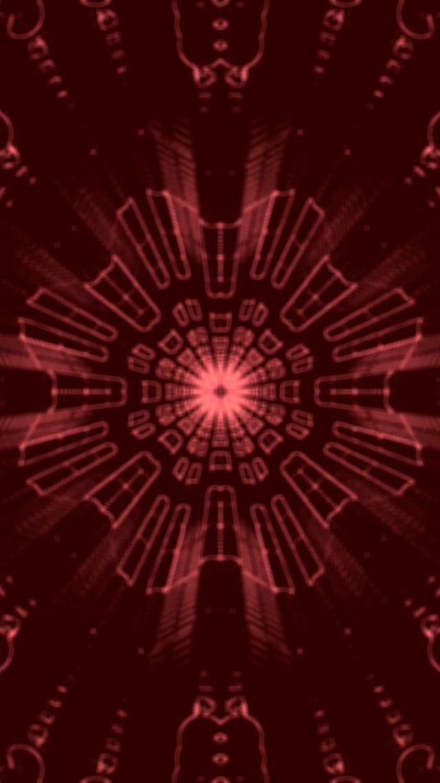 Červený Neonový Tunel Kaleidoskop Výbuch VJ Loop 9:16 Reels 60fps Spořič Obrazovky