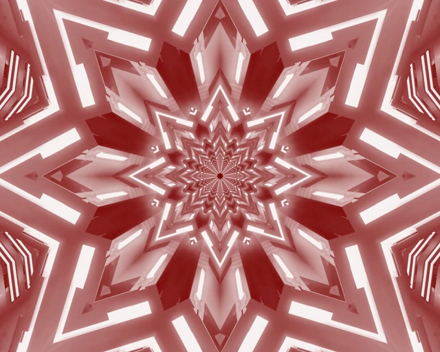 Neon Tunel Červená Hvězda Kaleidoskop VJLoops 5:4 industrial 60fps spořič obrazovky