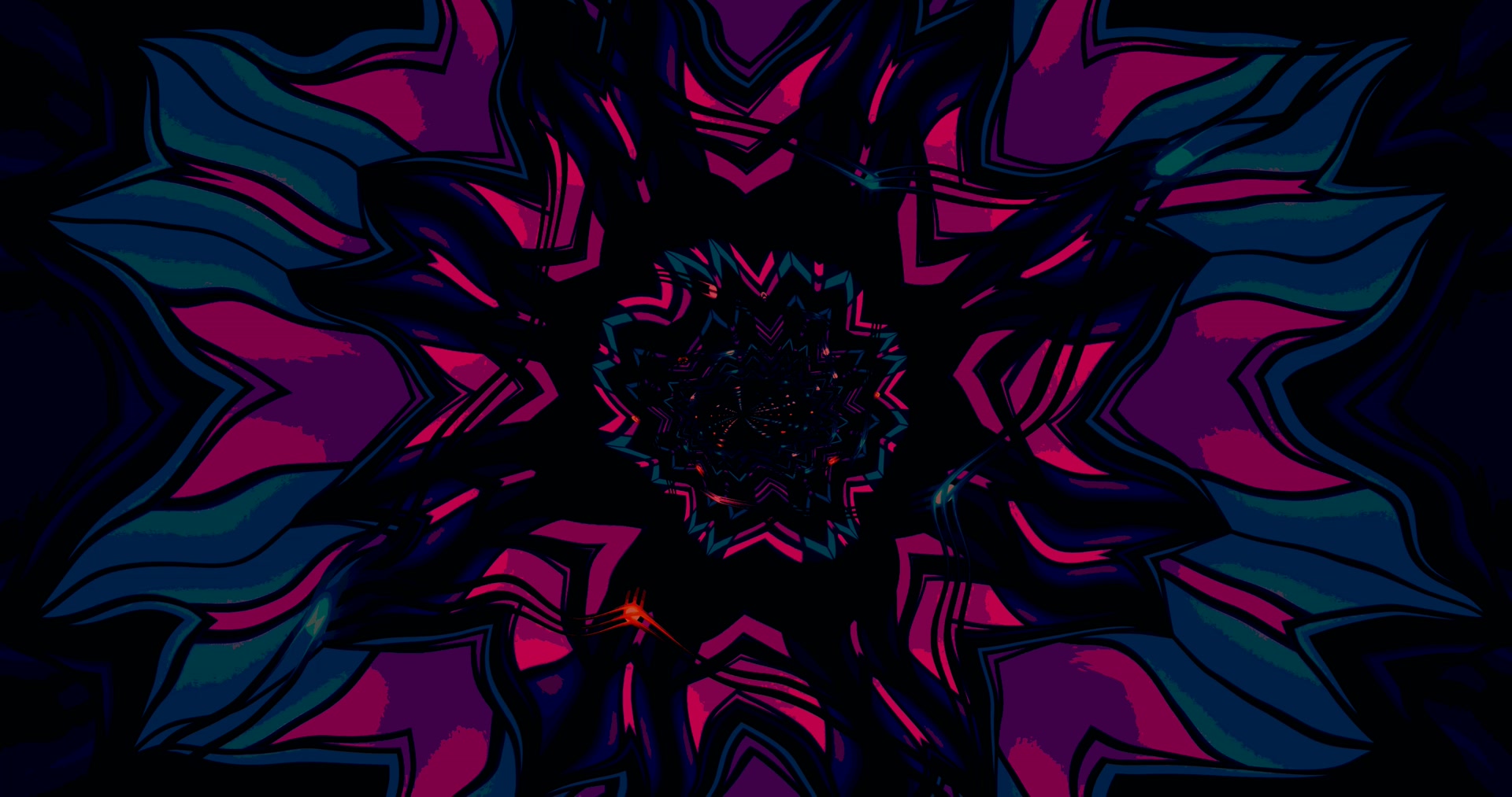 Twnnel Neon Screensaver 4K UHD 60fps Dark Floral VJ Loop
