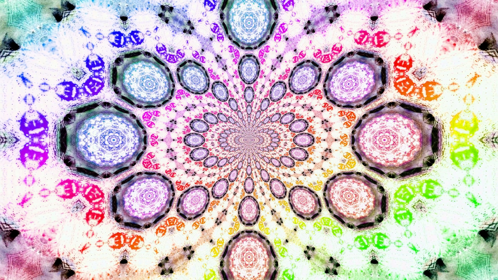 Twnnel Neon Mandala arbedwr sgrin 4K UHD 60fps Vj loop arbedwr sgrin pc