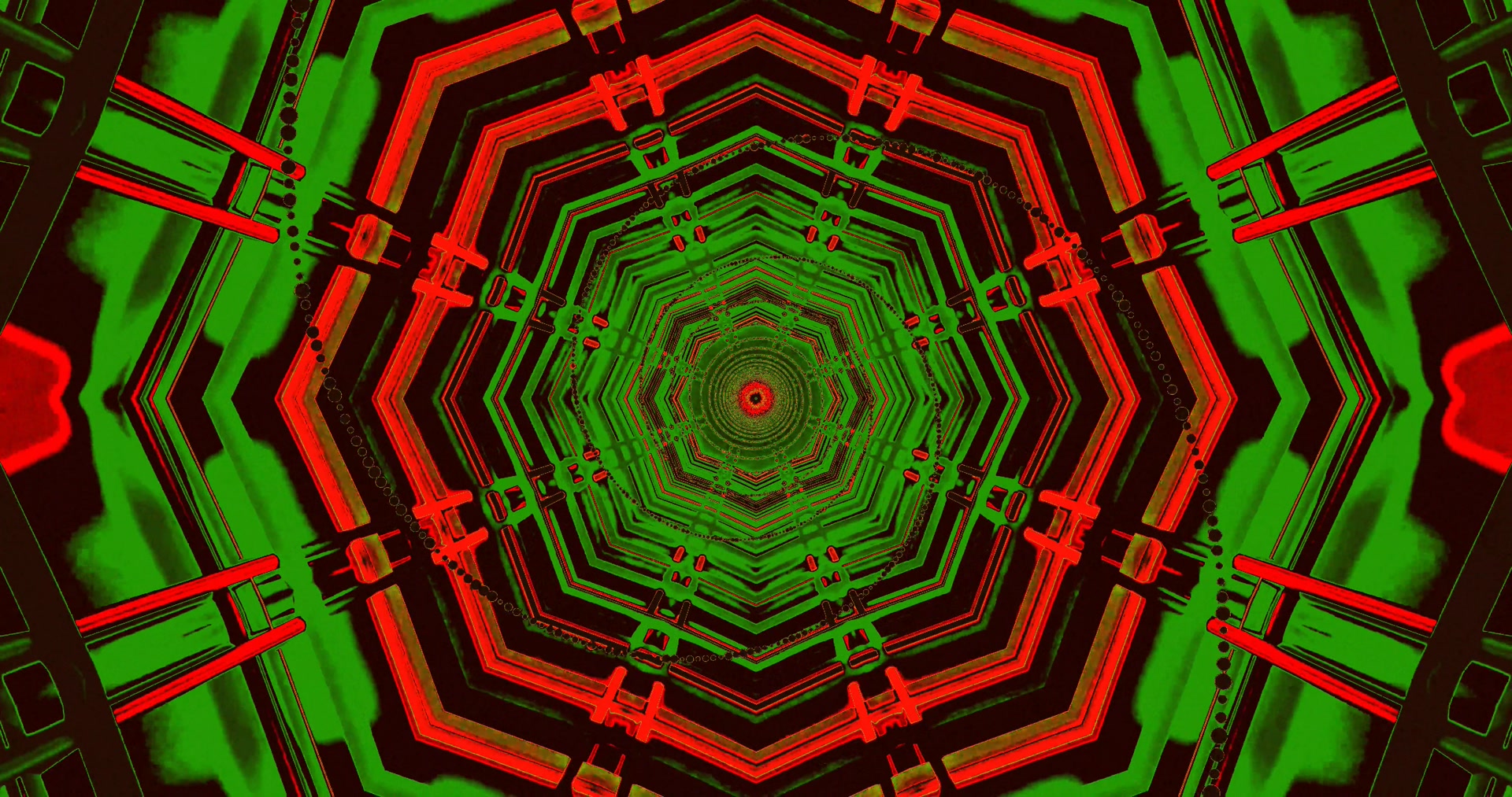 Twnnel Neon Gwyrdd Coch Wytheonglog Sgrin Arbed 4k UHD 60fps VJ Loop