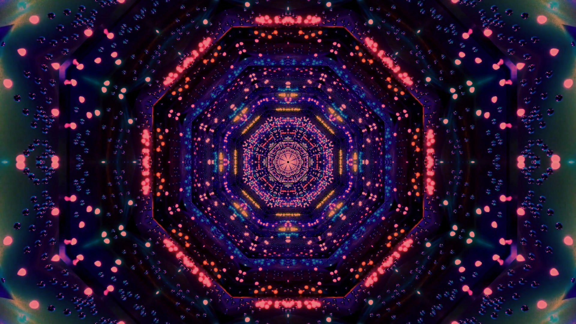 Twnnel Neon Sgrinarbedydd 4K UHD 60fps Octagon VJLoops