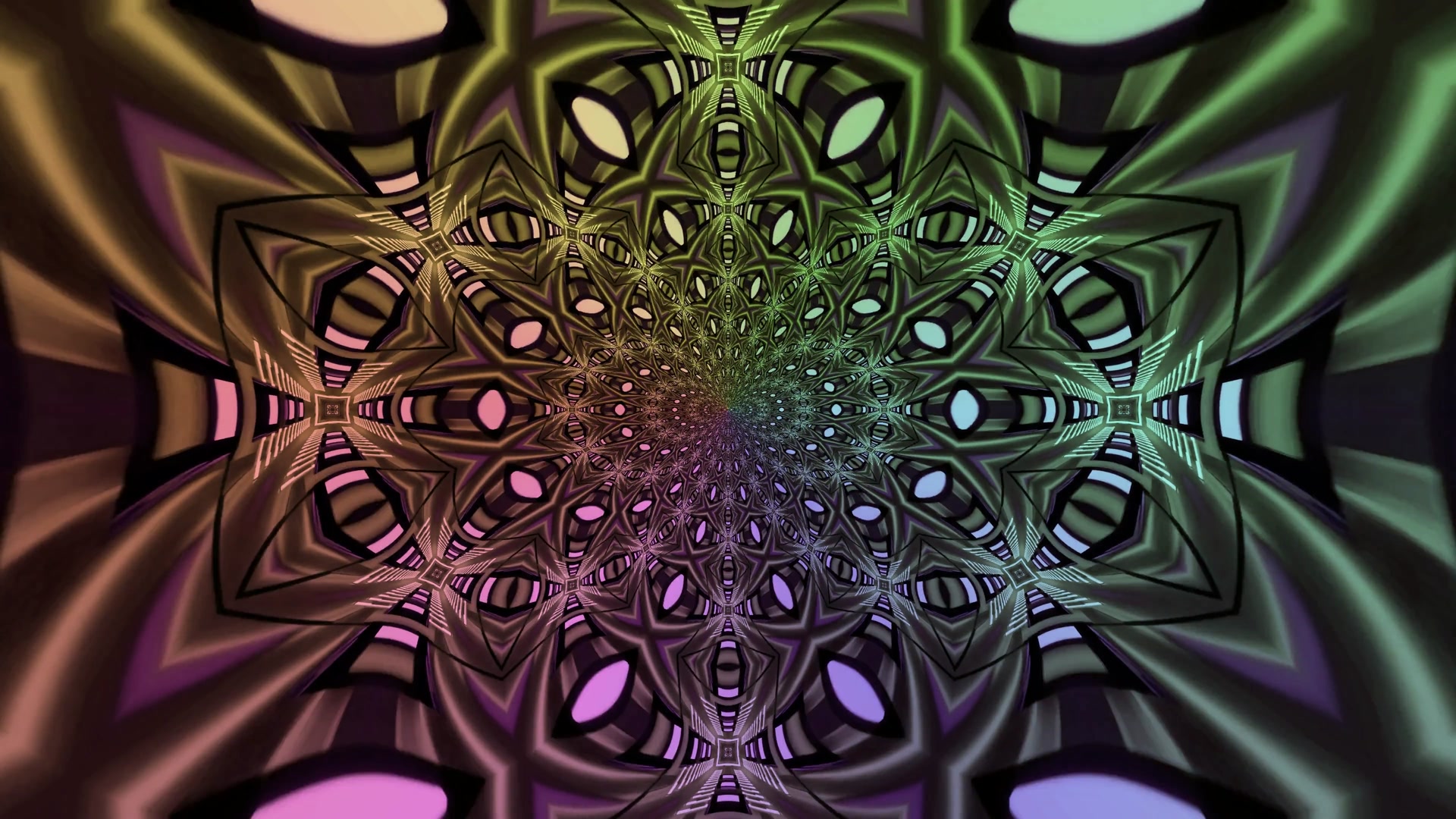 Twnnel Neon Ffractal Arbedwr Sgrin 4K UHD 60fps arbedwr sgrin pc VJLoops