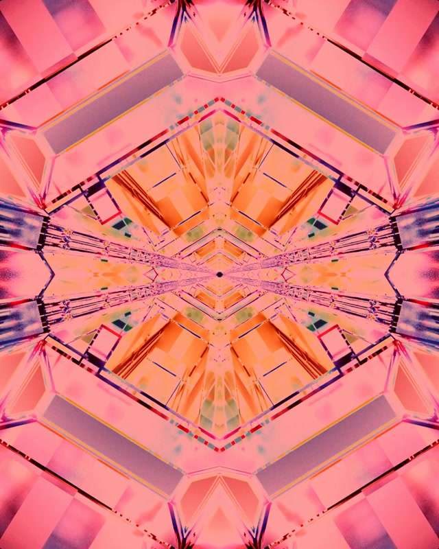 Neon Tunnel Kaleidoscope Pink Diamond VJ Loop 4:5 Instagram 60fps Screensaver