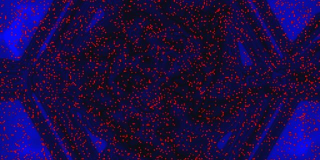 Neon Tunnel Red Pixel Swirl VJ Loop 2:1 Univisium 60fps Screensaver