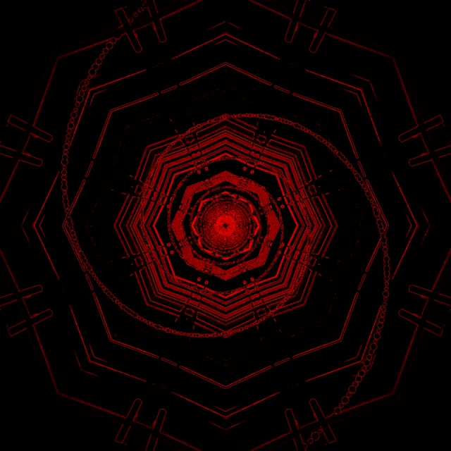 Red Neon Tunnel Octagon Vortex VJ Loop 1:1 Square 60fps Screensaver