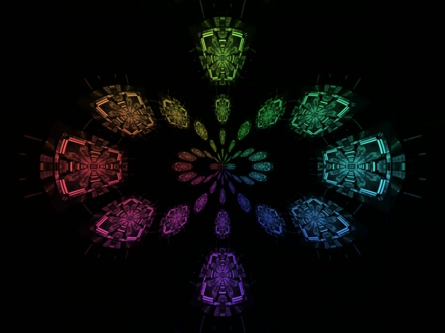 Neon Tunnel Rainbow Fractal Bloom 4:3 Classic 60fps Screensaver Vj Loop