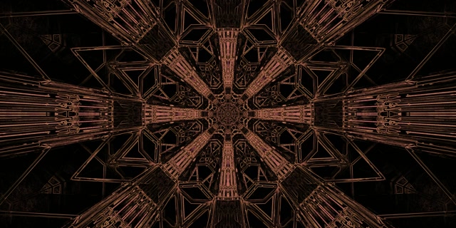 Neon Tunnel Copper Fractal Cross 2:1 Univisium 60fps Screensaver Vj Loop