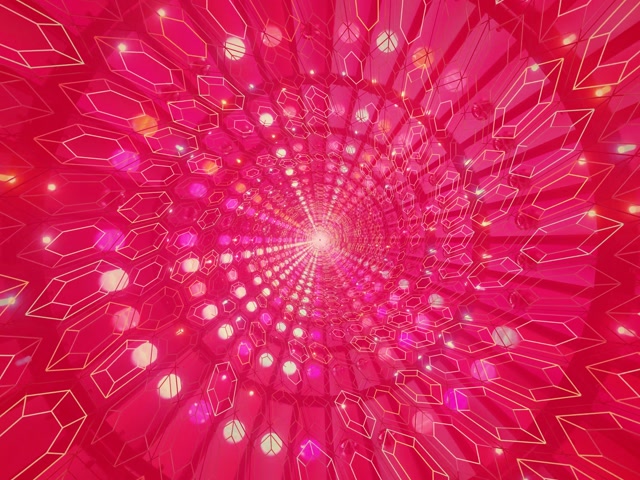 Sgrinlun Twnnel Neon Troellfedd Grisial Pinc 4:3 Clasurol 60fps VJLoops