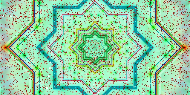 Neon Tunnel Star Mandala Vj Loop 2:1 Univisium 60fps Screensaver