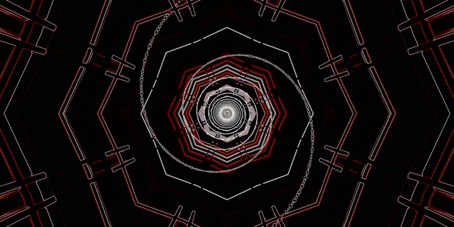 Twnnel Neon Octagon Coch Du Dolen Vj 2:1 Univisium 60fps Sgrinarbedydd