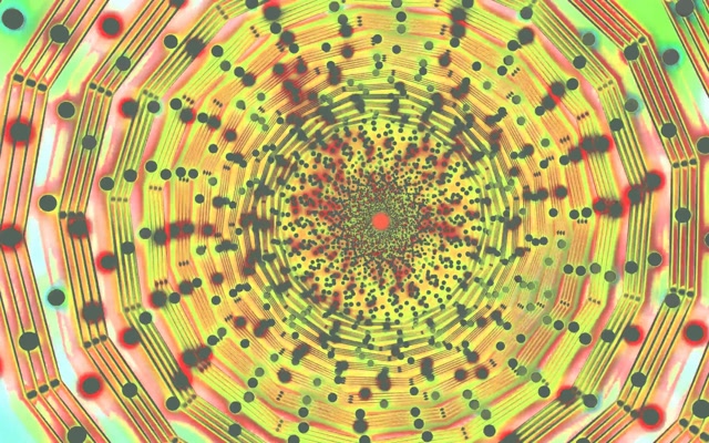 Twnnel Neon Dot Spiral VJ Loop 60fps 16:10 MacBook Sgrin Arbedwr