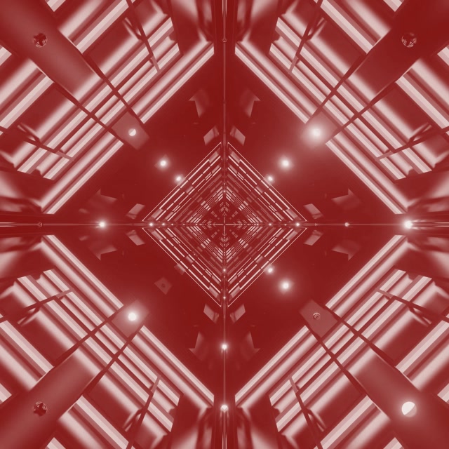 Troellwr Twnnel Neon Diemwnt Coch VJLoops 1:1 Sgwar 60fps Arbedwr Sgrin