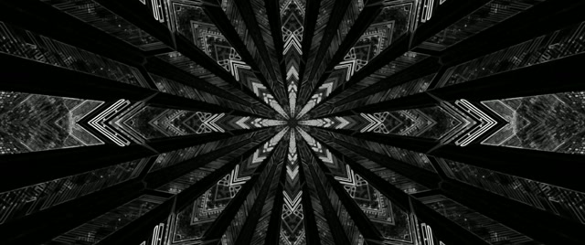 Twnnel Neon Du a Gwyn Sgrin Arbedwr 2.39:1 Cinemascope 60fps VJ Loop