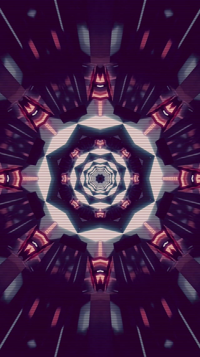 Twnnel Neon Hecsagon Porffor VJ Loop Arbed Sgrin Windows 11 9:16 Reels 60fps