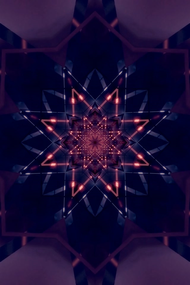 Twnnel Neon Kaleidoscope Seren 2:3 Llun Portread 60fps Arbedwr Sgrin Vj Loop