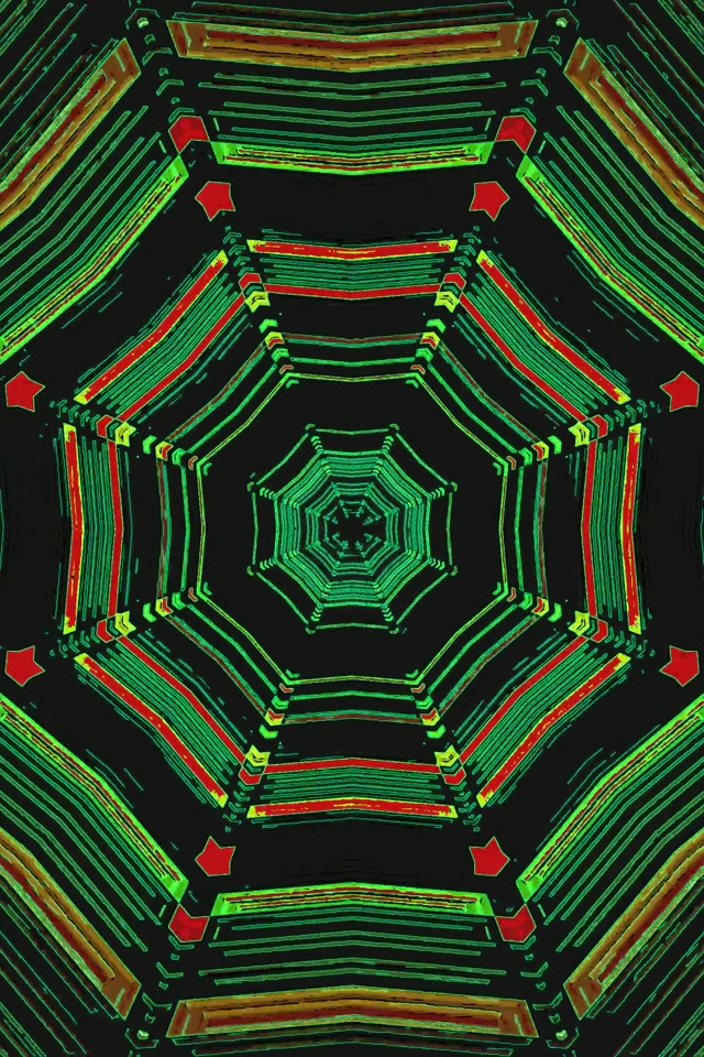 Twnnel Neon Gwyrdd Coch Wythongl 60fps Arbedwr Sgrin PC Gliniadur 2:3 Portread Ffoto VJ Loop