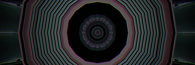 Neon Tunnel Concentric Rings VJ Loop 3:1 Triple Wide 60fps Screensaver