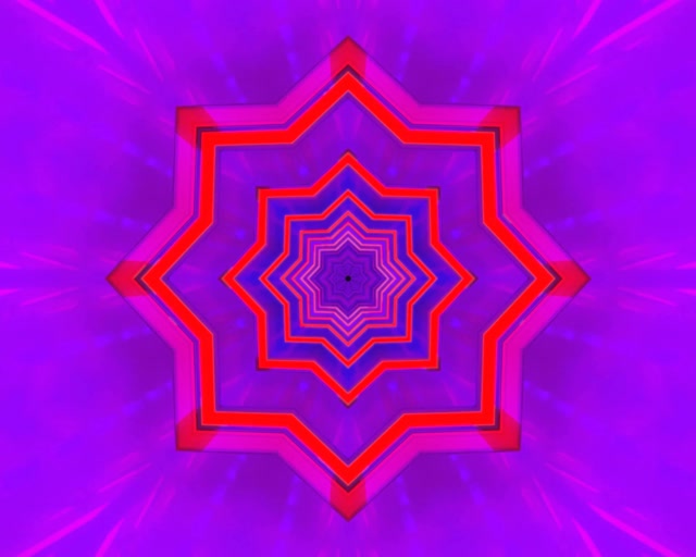 Twnnel Neon Seren 8-Pwynt Troellfedd 5:4 Diwydiannol 60fps Arbedwr Sgrin Dolen Vj