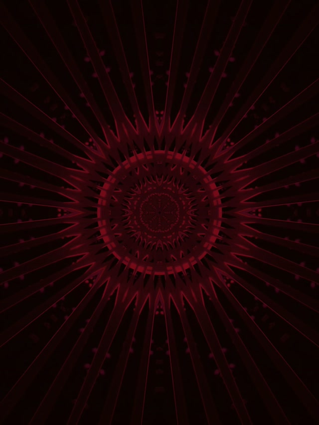 Twnnel Neon Mandala Ffractal Rhuddgoch VJLoops 3:4 iPad Portrait 60fps Sgrinarbedydd