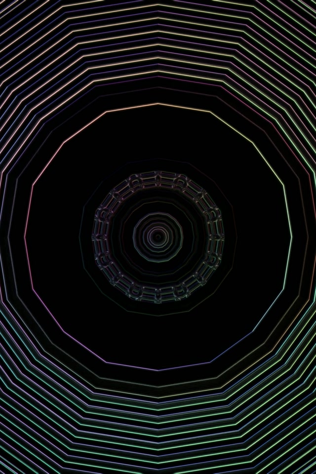Neon Tunnel Octagonal Vortex 2:3 Portrait 60fps VJ Loop Screensaver
