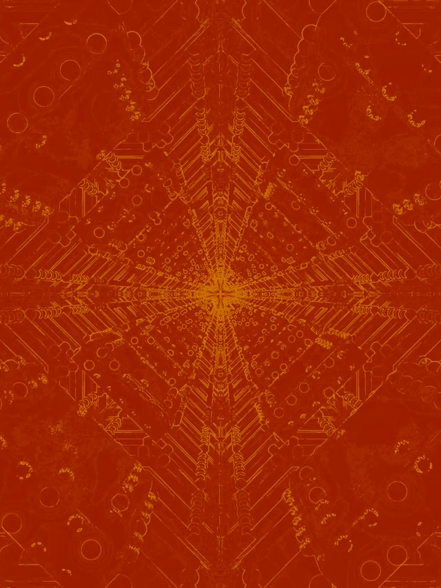 Twnnel Neon Kaleidosgop Aur Coch Ffractal Ffrwydriad VJLoops 3:4 iPad Portread 60fps Arbed Sgrin