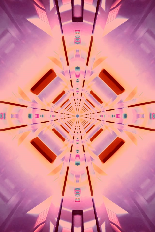 Twnnel Neon Ffrwydrad Diemwnt Caleidosgop 2:3 Portread Ffoto 60fps Arbedwr Sgrin VJ Loop