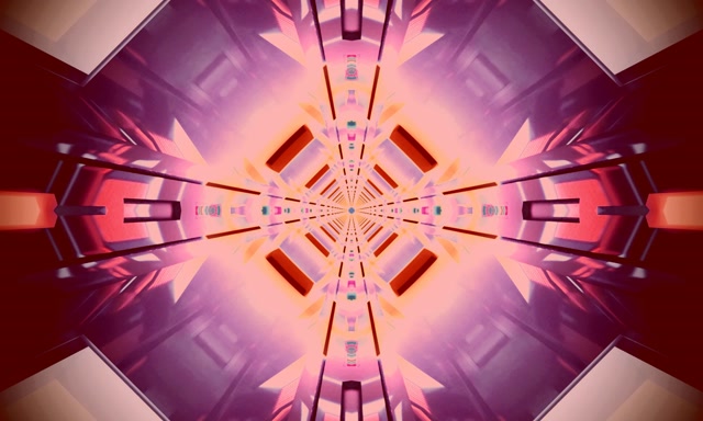 Twnnel Neon Ffrwydrad Seren Caleidosgop VJ Loop 5:3 Llydan 60fps Arbedwr Sgrin