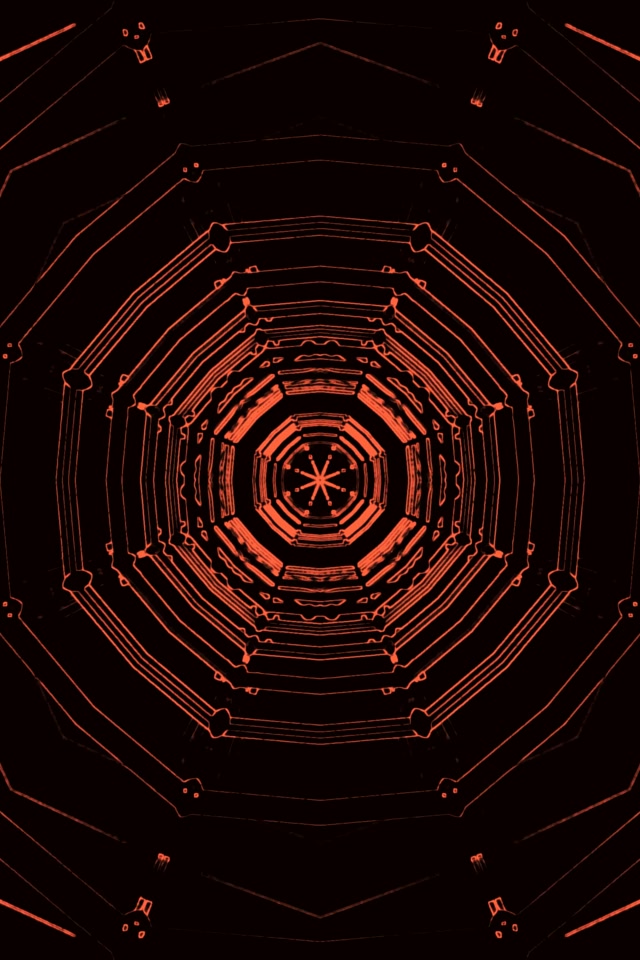 Twnnel Neon Coch VJLoops Troell Octagon 2:3 Llun Portread 60fps Arbed Sgrin