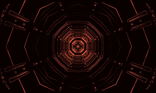 Twnnel Neon Coch Trobwll Octagon VJLoops 5:3 Llydan 60fps Sgrinarbedwr